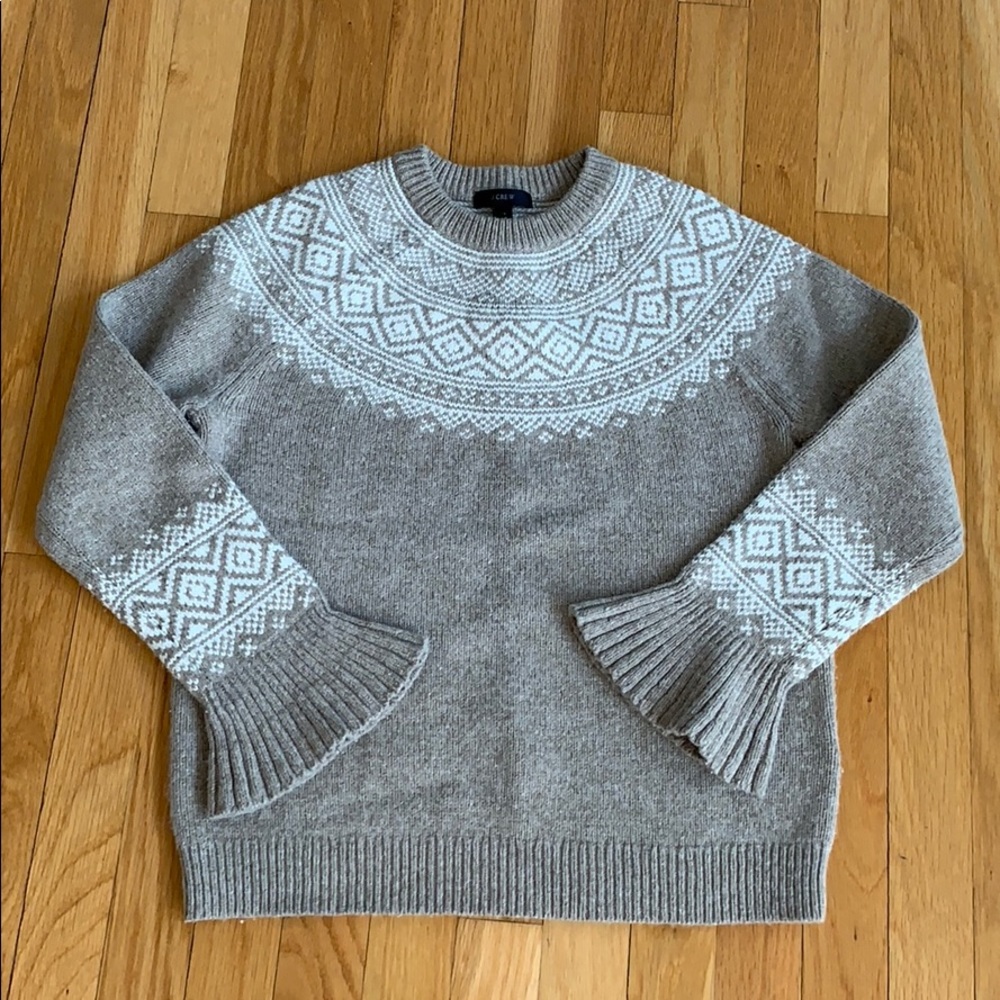 J Crew Fair Isle Ladies raglan sweater XS NWOT